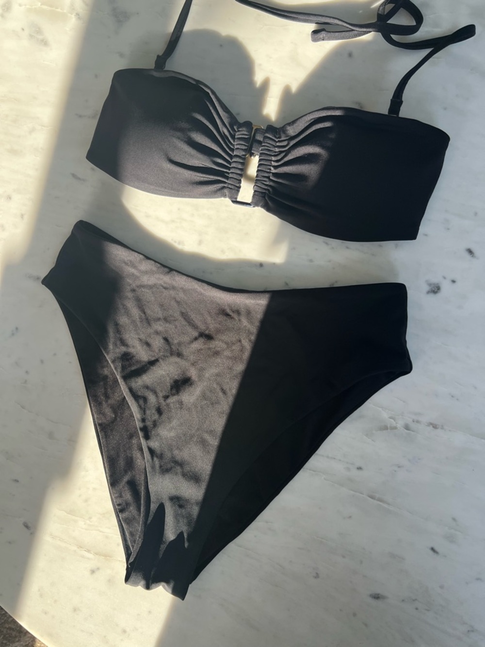 Victoria's Secret Black Bandeau High Waist Bikini Set